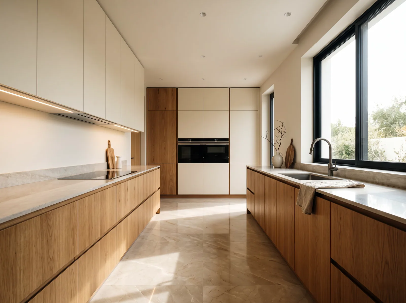 The Parallel / Galley Kitchen: Two facing counters with a walkway between: the most efficient layout for a compact kitchen.